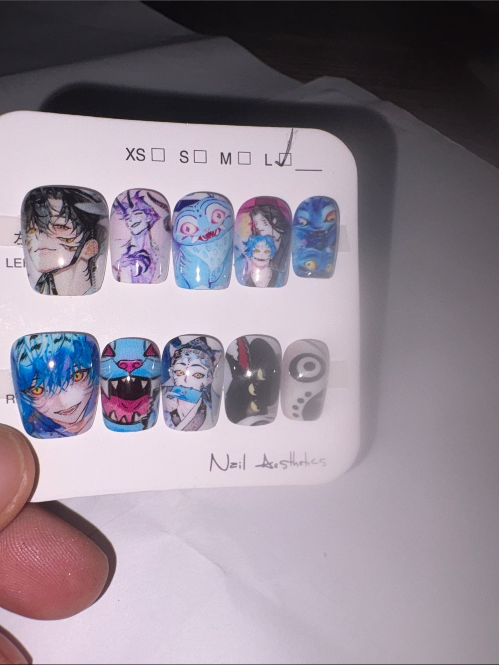 BGC COLLECTION  ANIME Custom made Premium quality Nails  Press-On Set - SIZE L